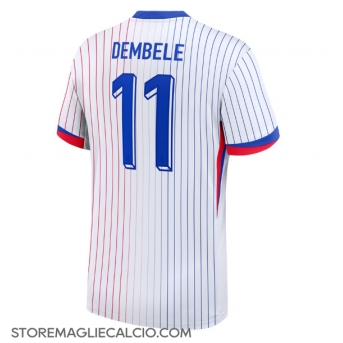 Francia Ousmane Dembele #11 Maglia Gara Trasferta Repliche Europei 2024